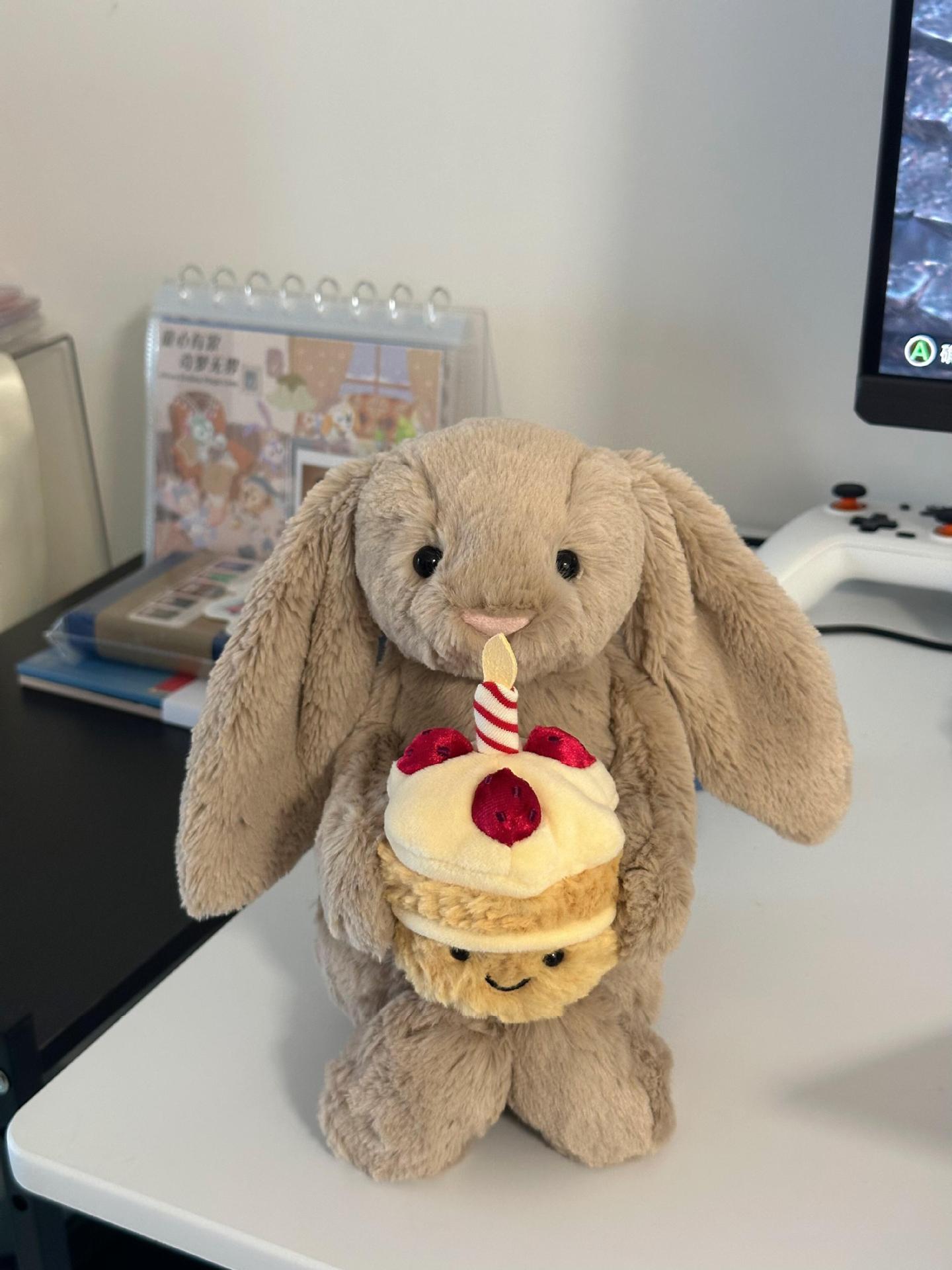 Bunny With Strawberry Cake Plush