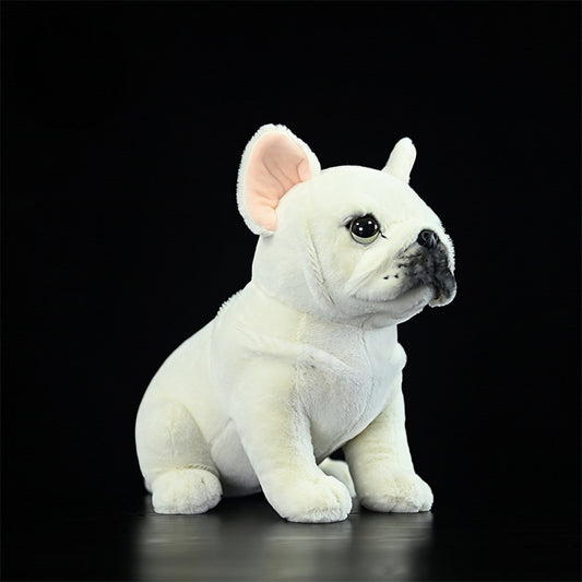 Realistic White French Bulldog Puppy Plush