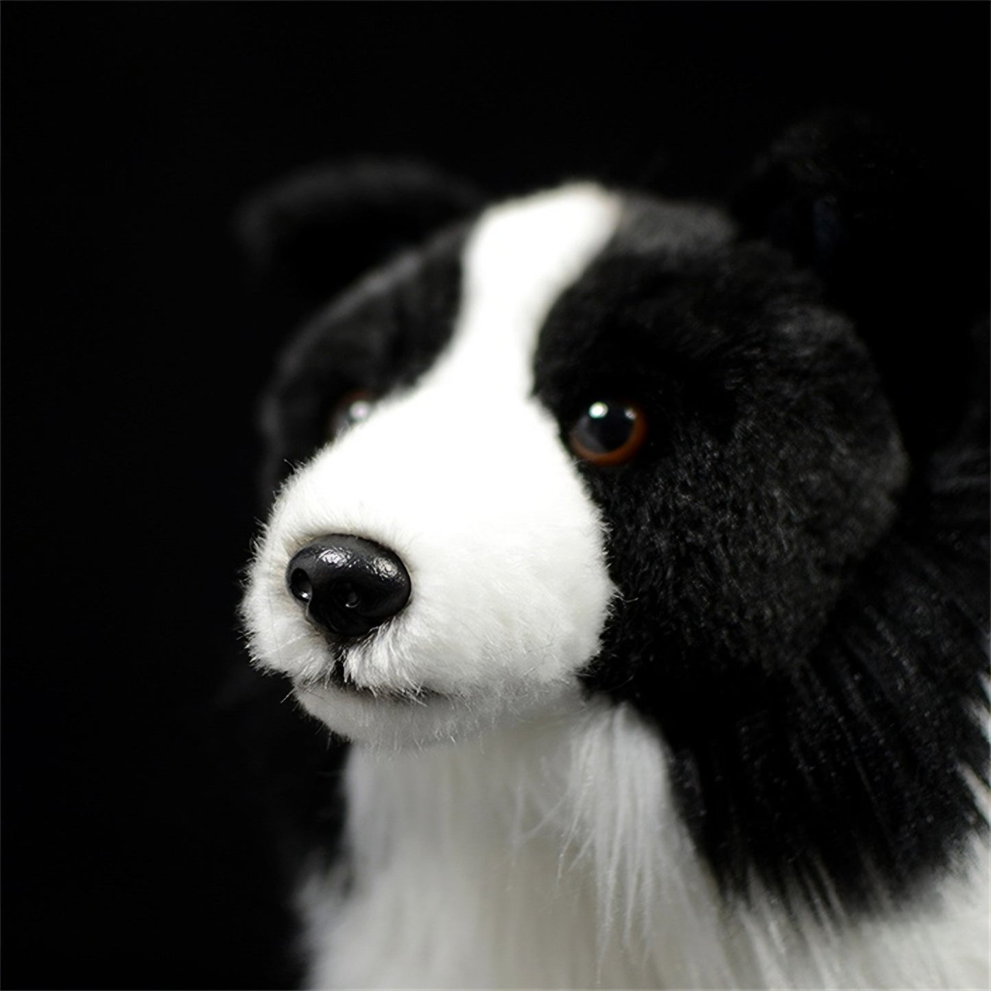 Realistic Black Border Collie Dog Plush