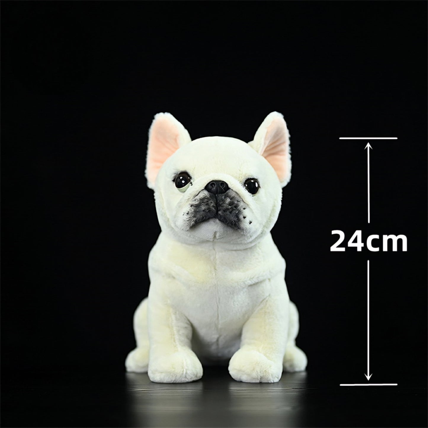 Realistic White French Bulldog Puppy Plush