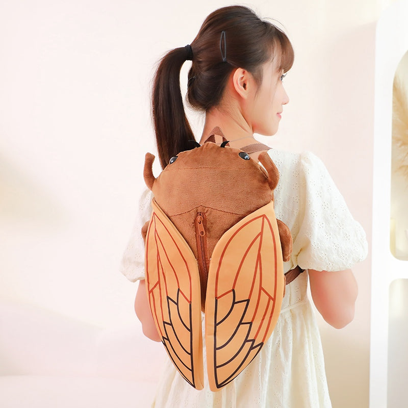 Brown Cicada Bug Backpack Plush