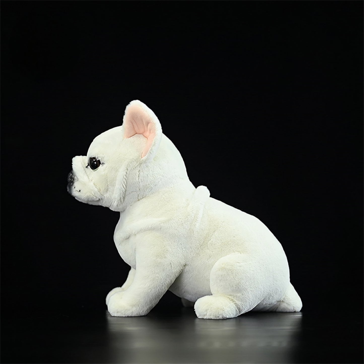 Realistic White French Bulldog Puppy Plush