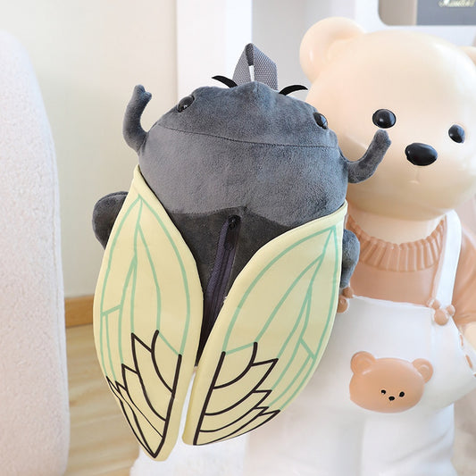 Grey Cicada Bug Backpack Plush