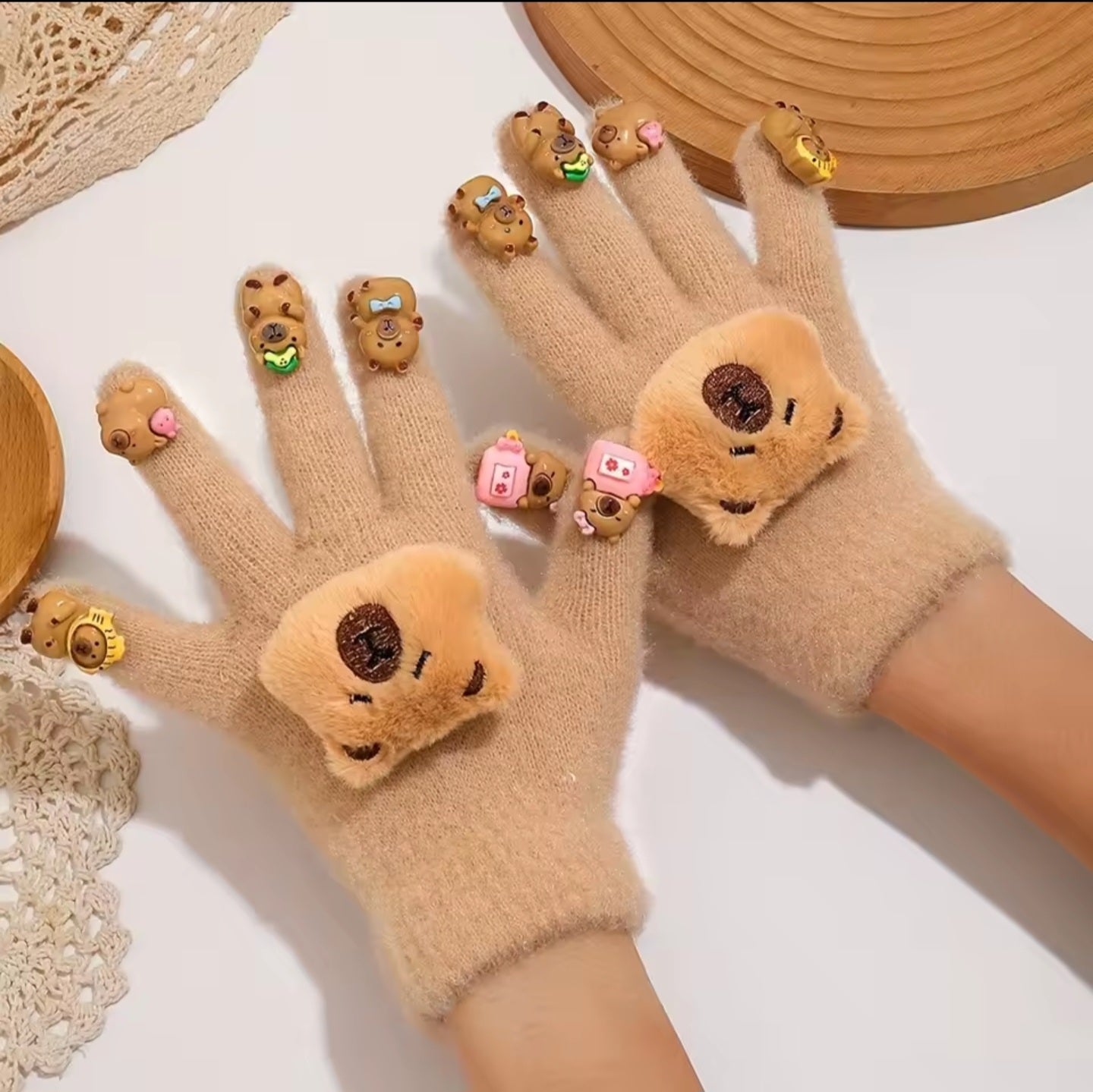Cute Soft Capybara Gloves