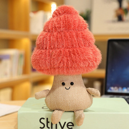Kawaii Smiling Mushroom Plush