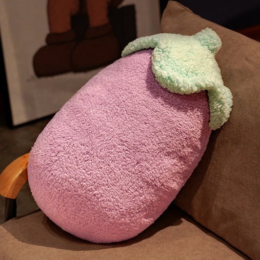 Fuzzy Eggplant Pillow Plush