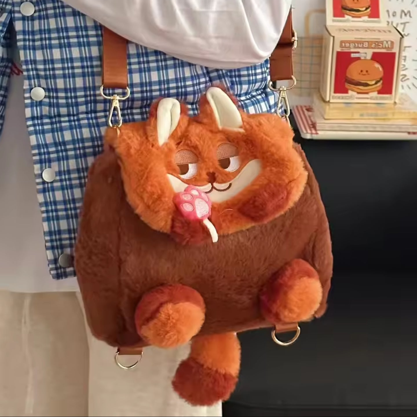 Cute Cartoon Fox Plush Bag