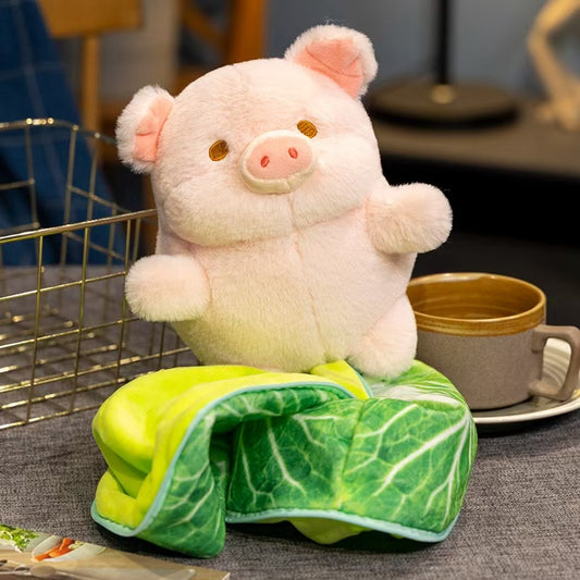 Pig Stuffed Into Cabbage Plush