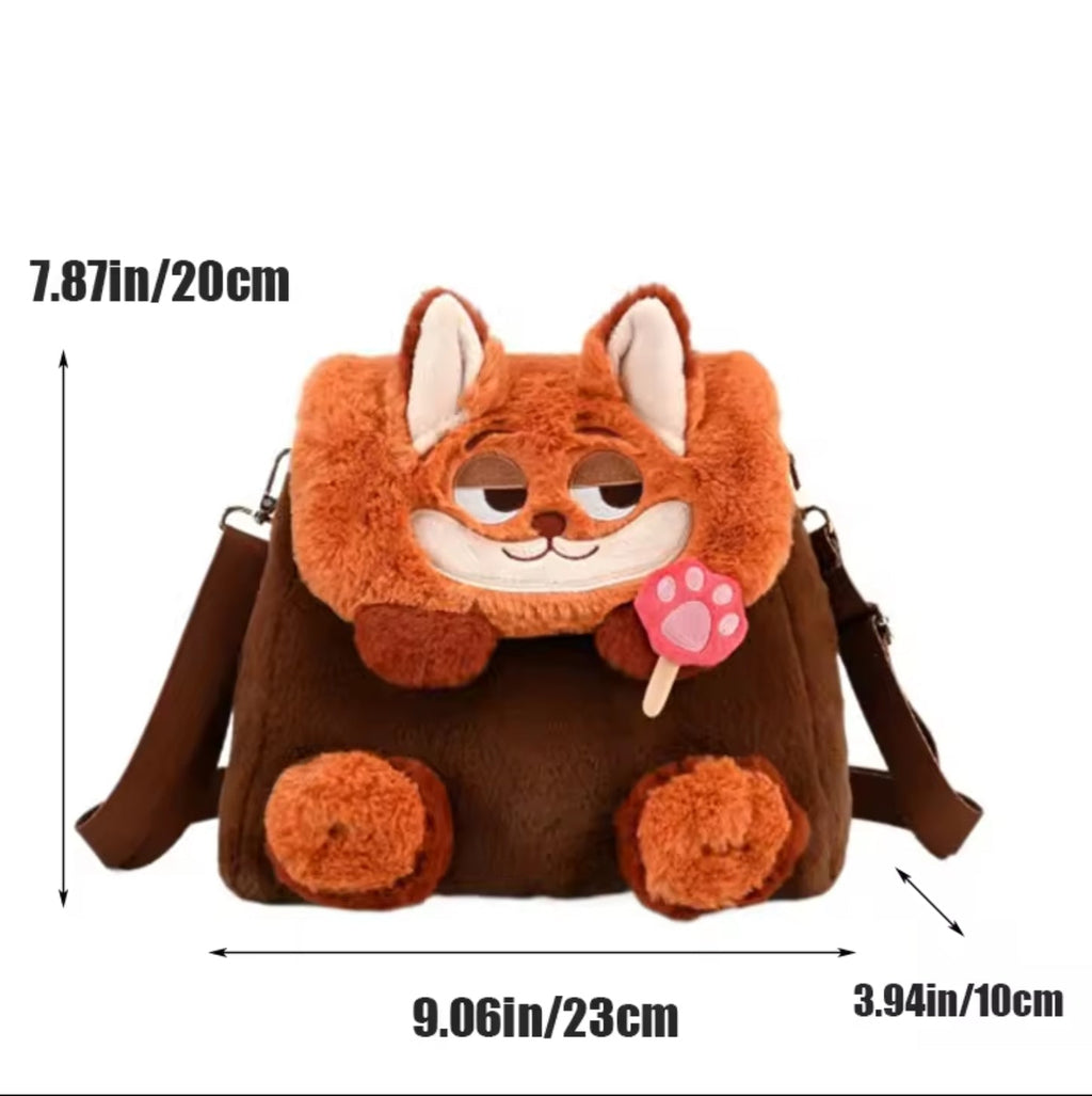 Cute Cartoon Fox Plush Bag