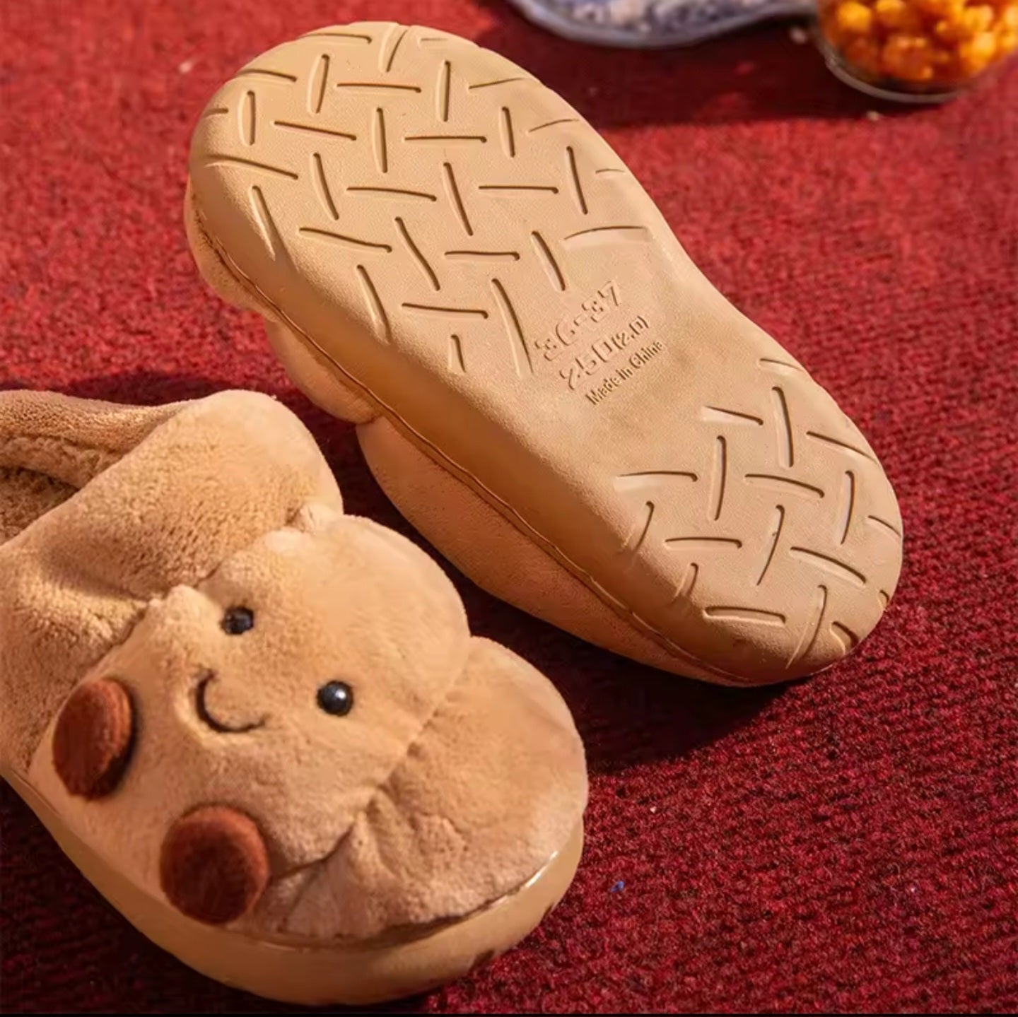 Adorable Croissant Fluffy Slippers