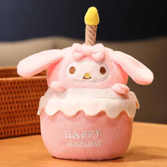 Pink Rabbit Birthday Cake Plush